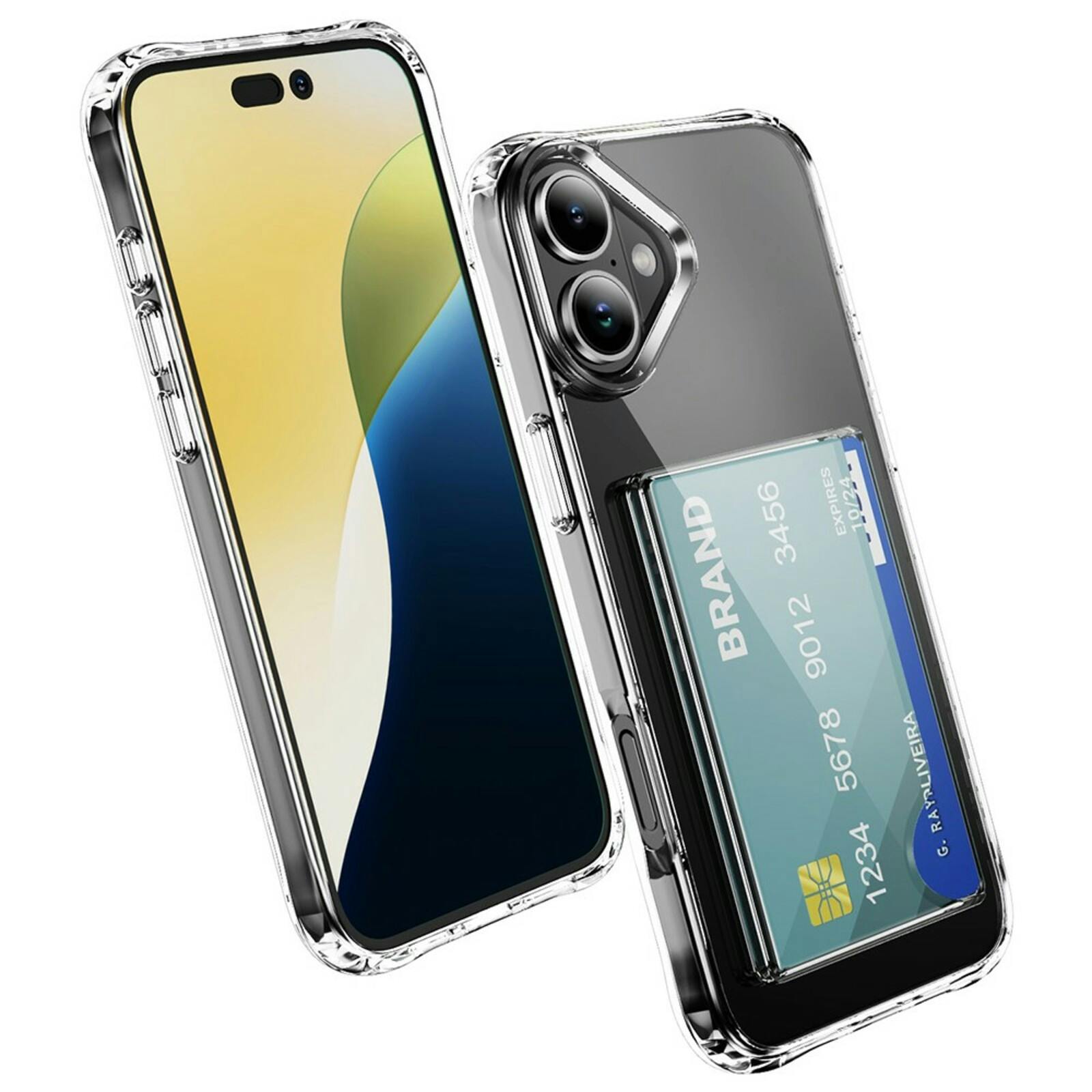 CaseBody Apple iPhone 16 Plus Shockproof Hoesje met Pasruimte Transparant