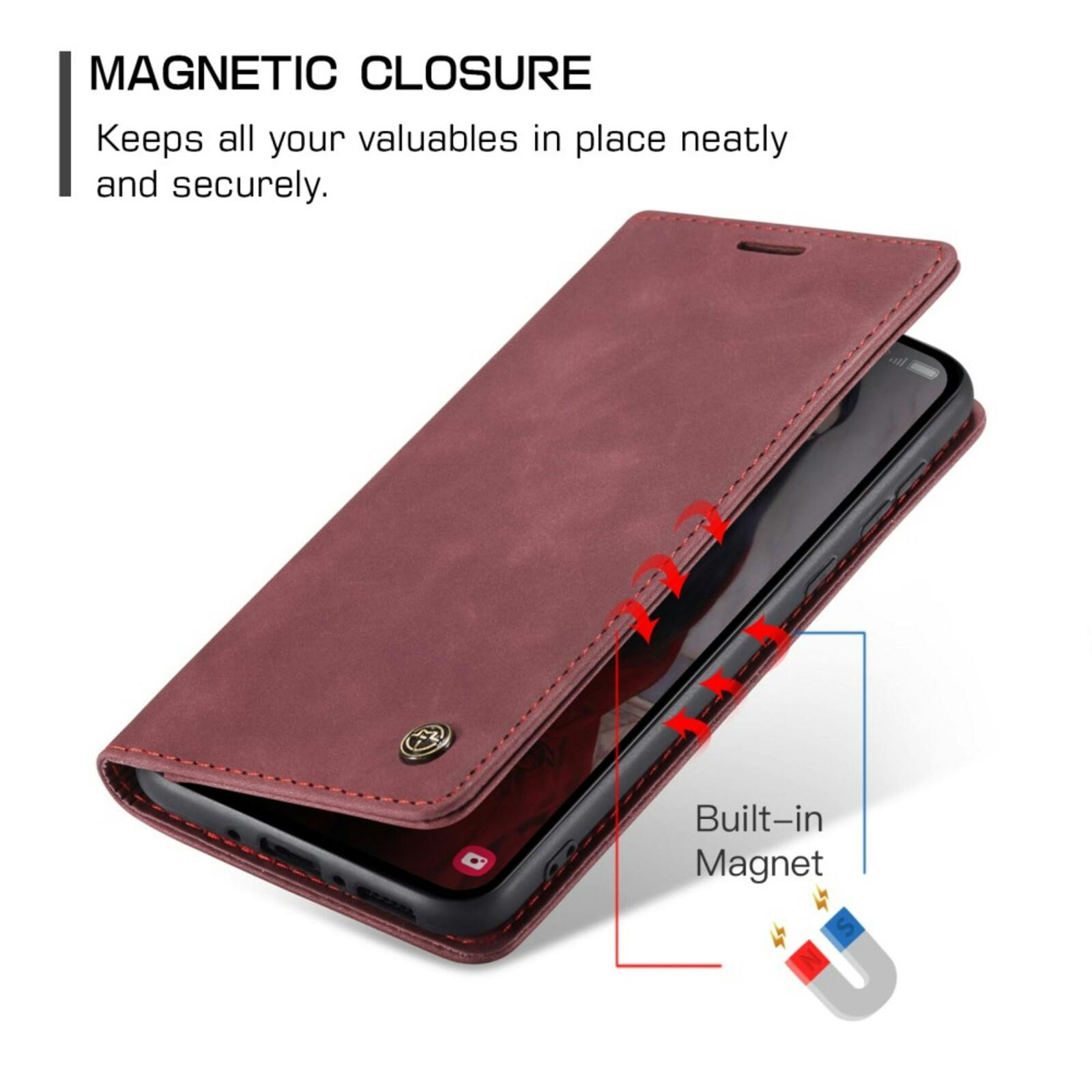 Caseme Samsung Galaxy A56 Business Bookcase Hoesje Rood