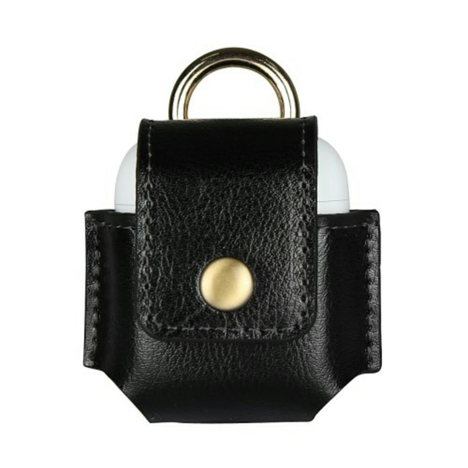 Mocaa Echt Leder AirPods 1/2 Case Zwart