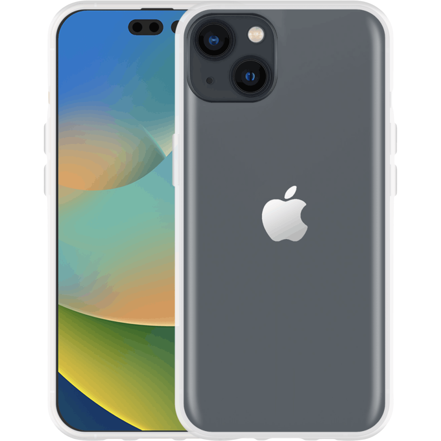 Just in Case iPhone 14 TPU Hoesje Met Draagkoord Transparant