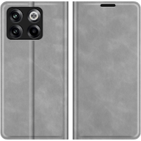 Just in Case OnePlus 10T Magnetisch Portemonnee Hoesje Grijs - Voorkant