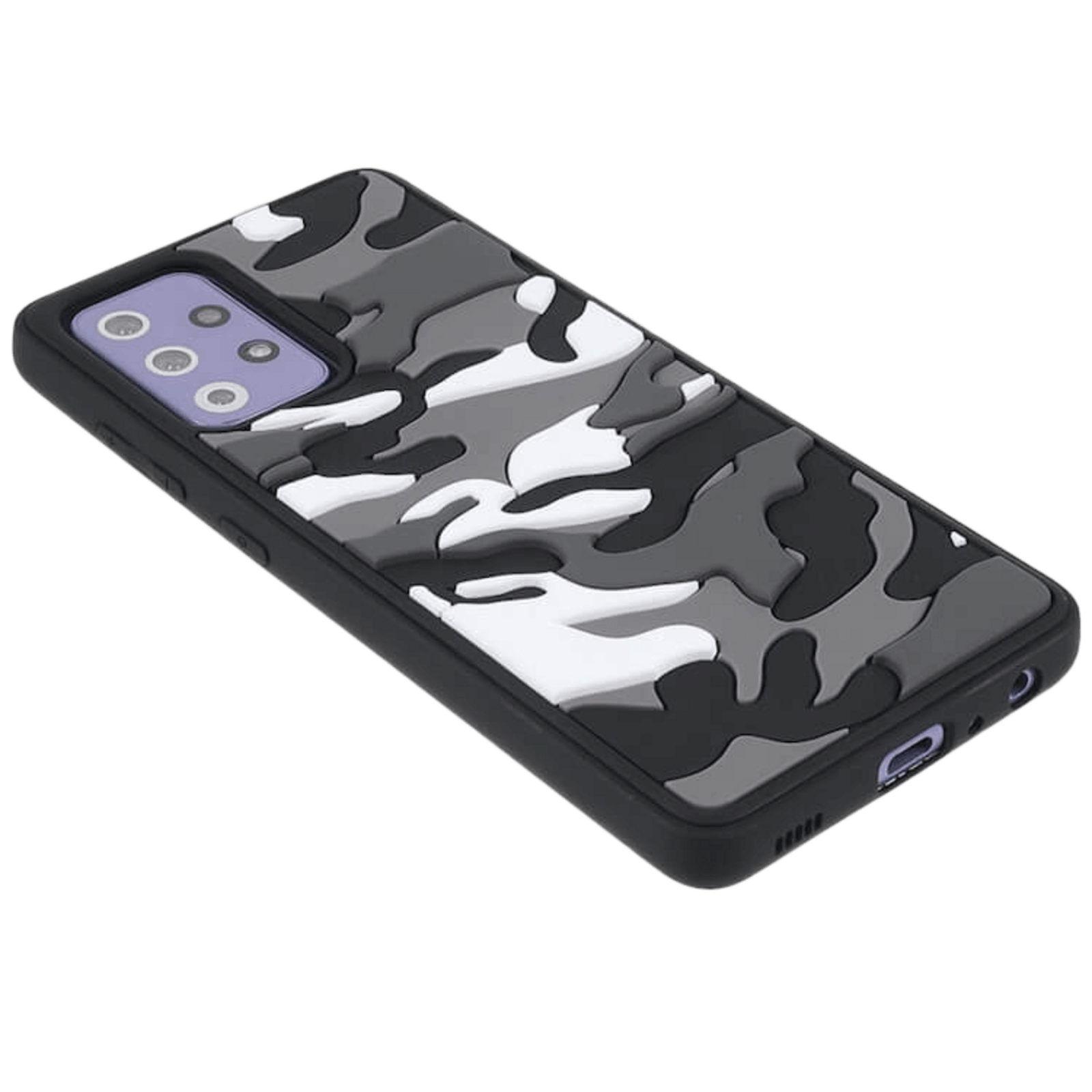 Mocaa Samsung Galaxy A52(s) 3D Camo Hoesje Zwart