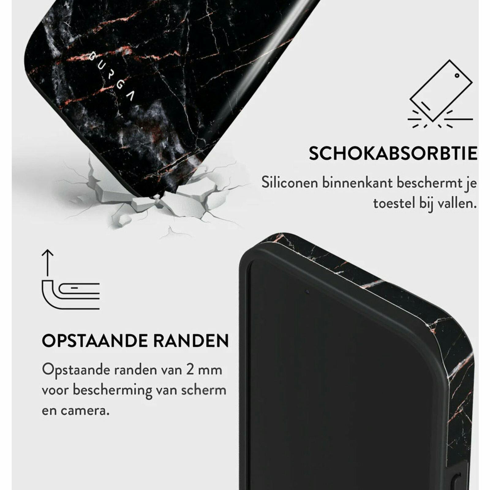 Burga iPhone 15 Hoesje Rose Gold Marble