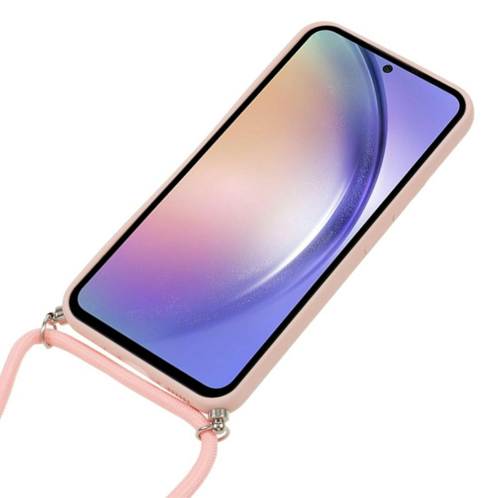 Mocaa Samsung Galaxy A54 Hoesje met Verstelbaar Koord Roze