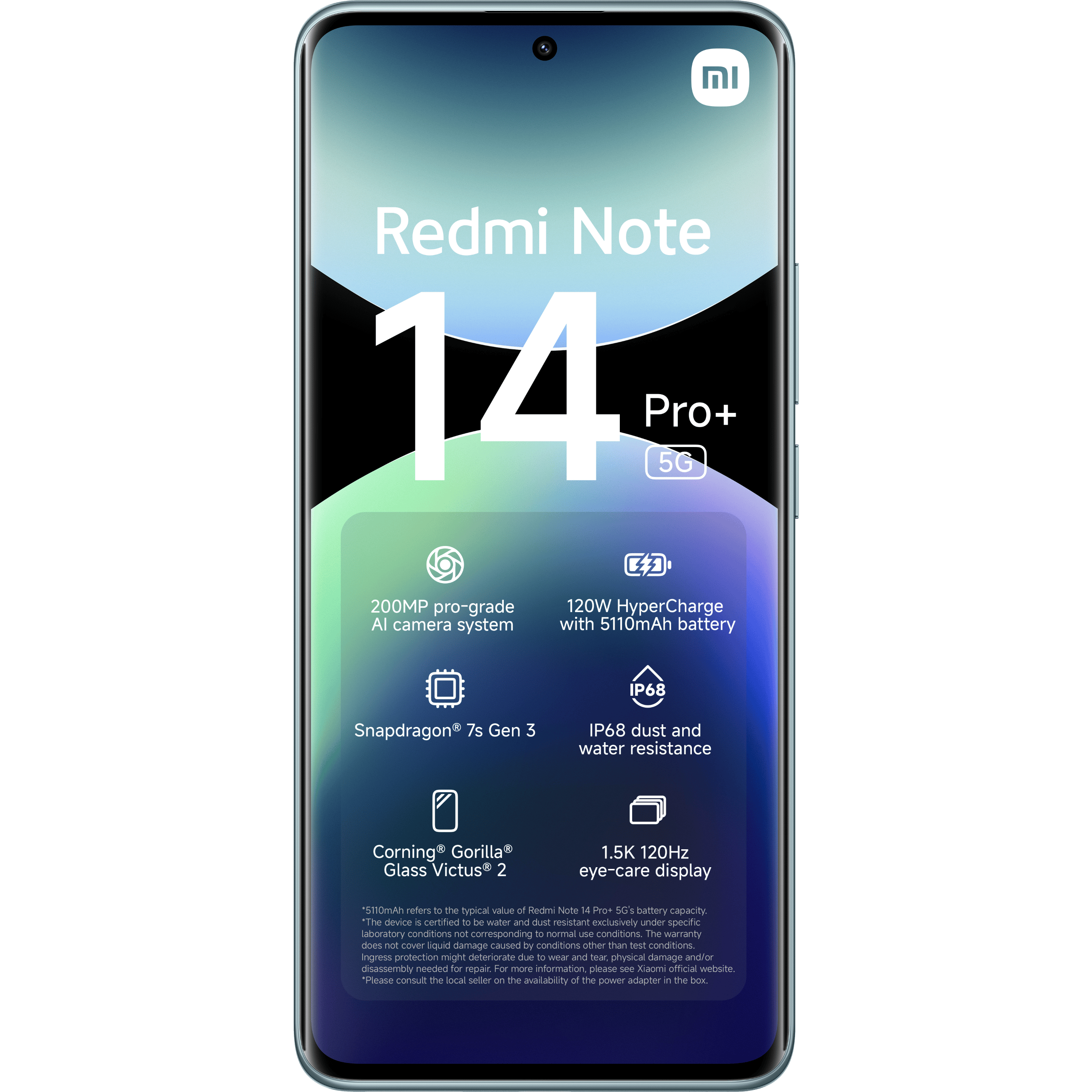 Xiaomi Redmi Note 14 Pro+ 5G Forest Blue - Voorkant
