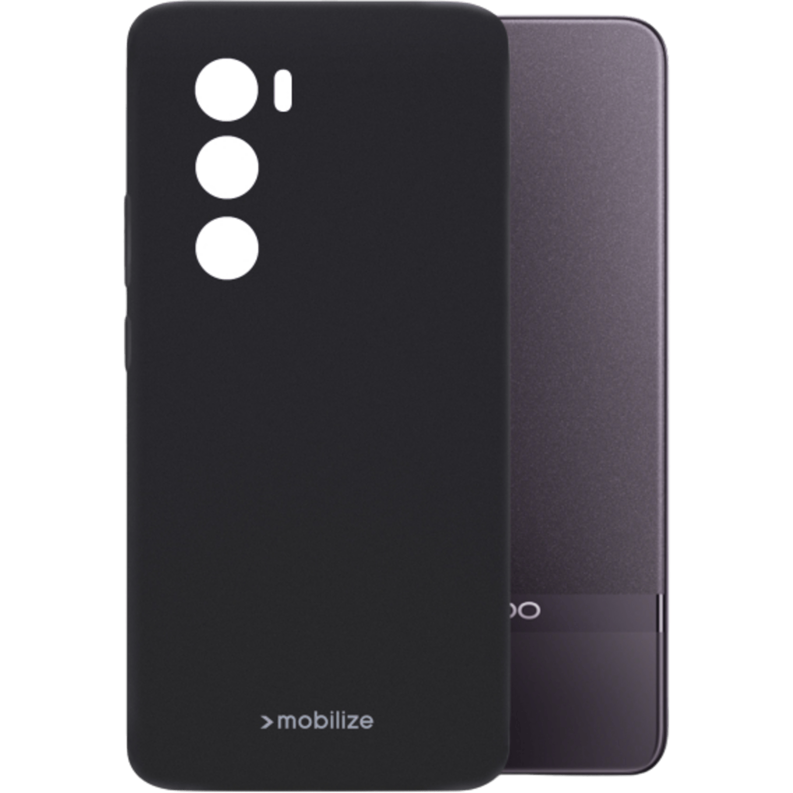 Mobilize OPPO Reno12 Pro Siliconen (TPU) Hoesje Zwart - Voorkant & achterkant