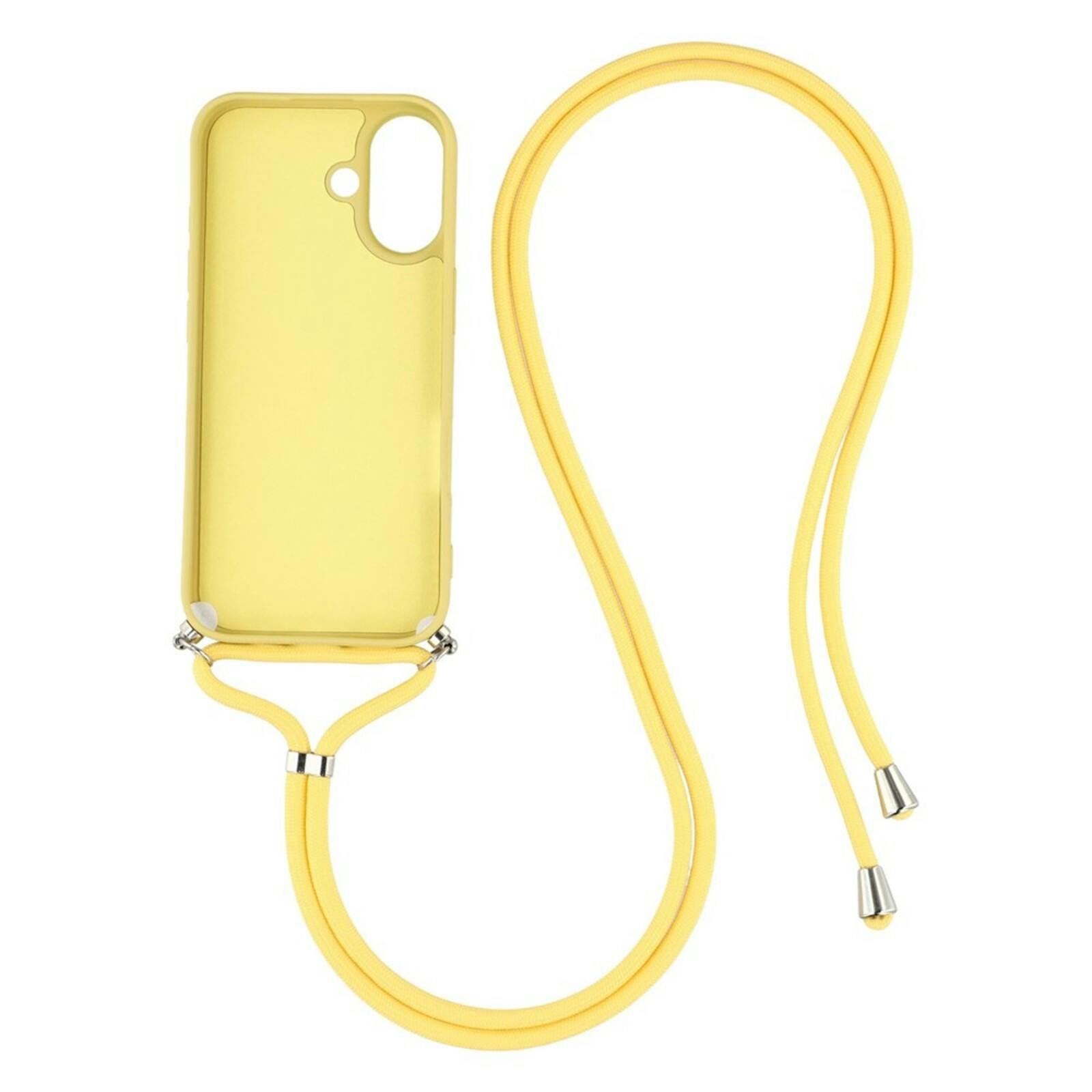 Mocaa Apple iPhone 17 Hoesje met Koord Geel