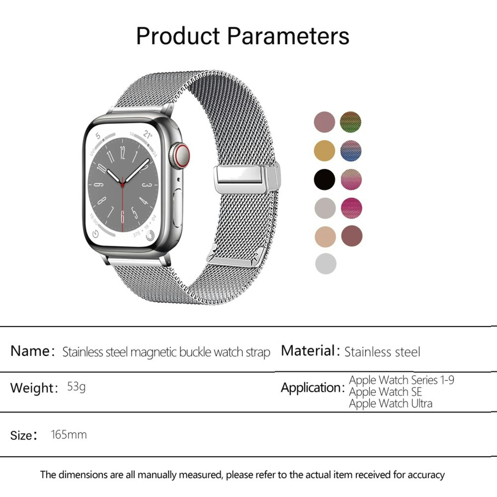 Kalebol Apple Watch Milanees Bandje 41-42mm Zilver