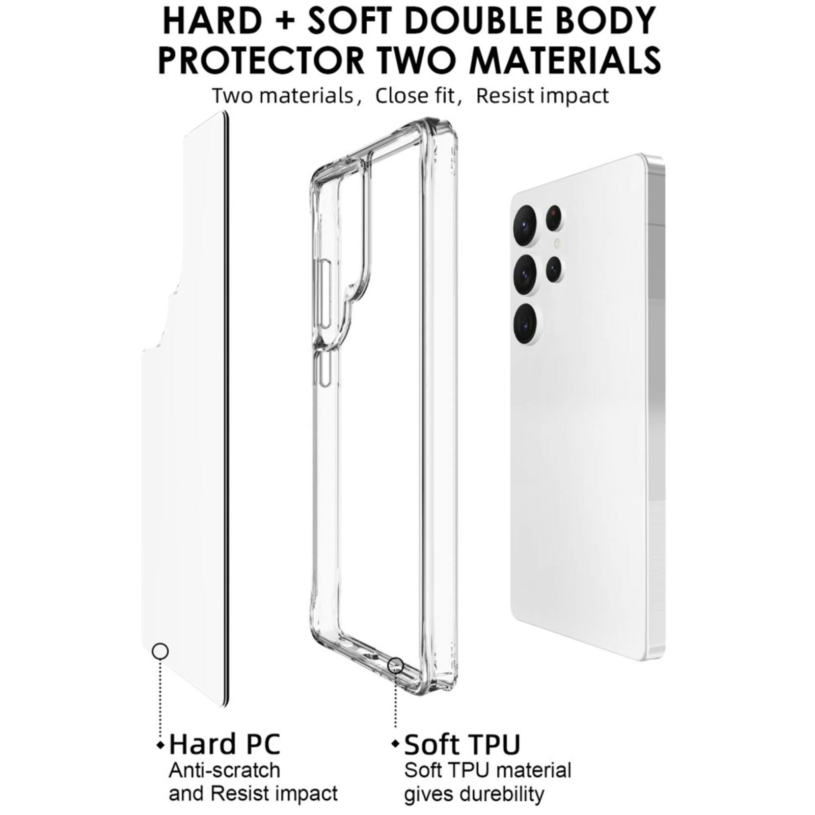 CaseBody Samsung S25 Ultra Dual Layer Anti-Shock Hoesje Transparant