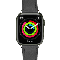Swipez Apple Watch Klassiek Leren Bandje Zwart - Voorkant
