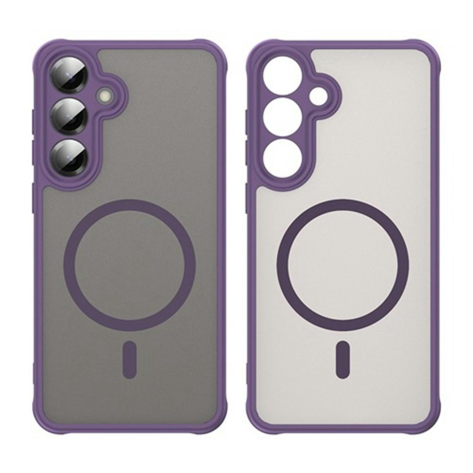 CaseBody Samsung A56 Slim Anti-Shock MagSafe Hoesje Paars