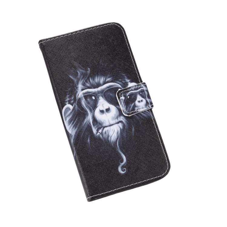 Comfycase Huawei P Smart 2019 Smoking Monkey Bookcase Hoesje Zwart
