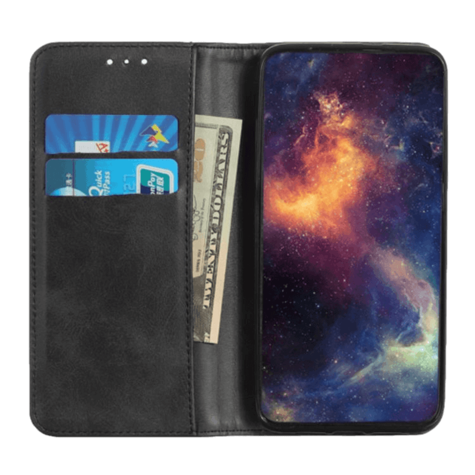 CaseBody iPhone 11 Pro Real Leather Wallet Hoesje Zwart