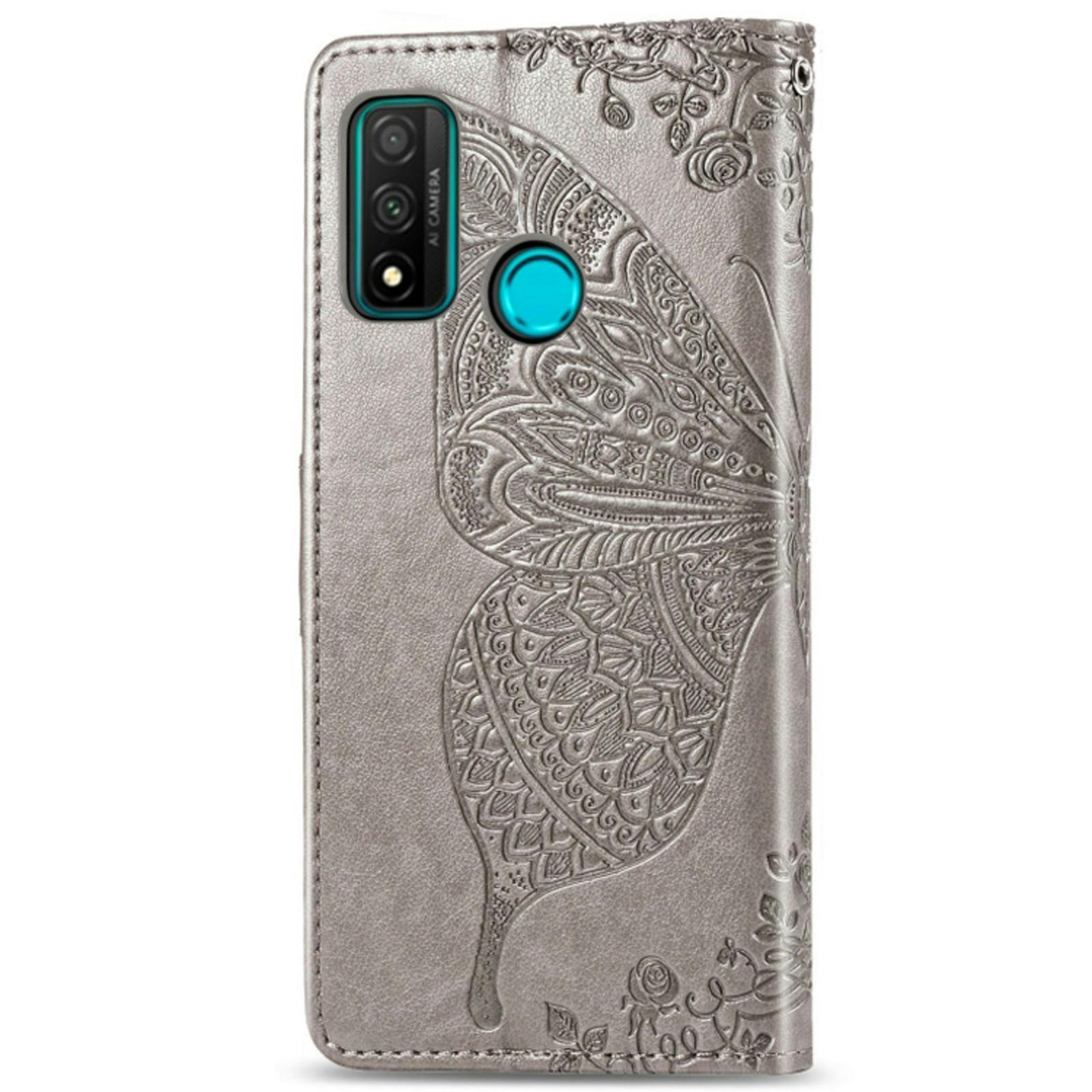 Comfycase P Smart 2020 Butterfly Booklet Telefoonhoesje Grijs
