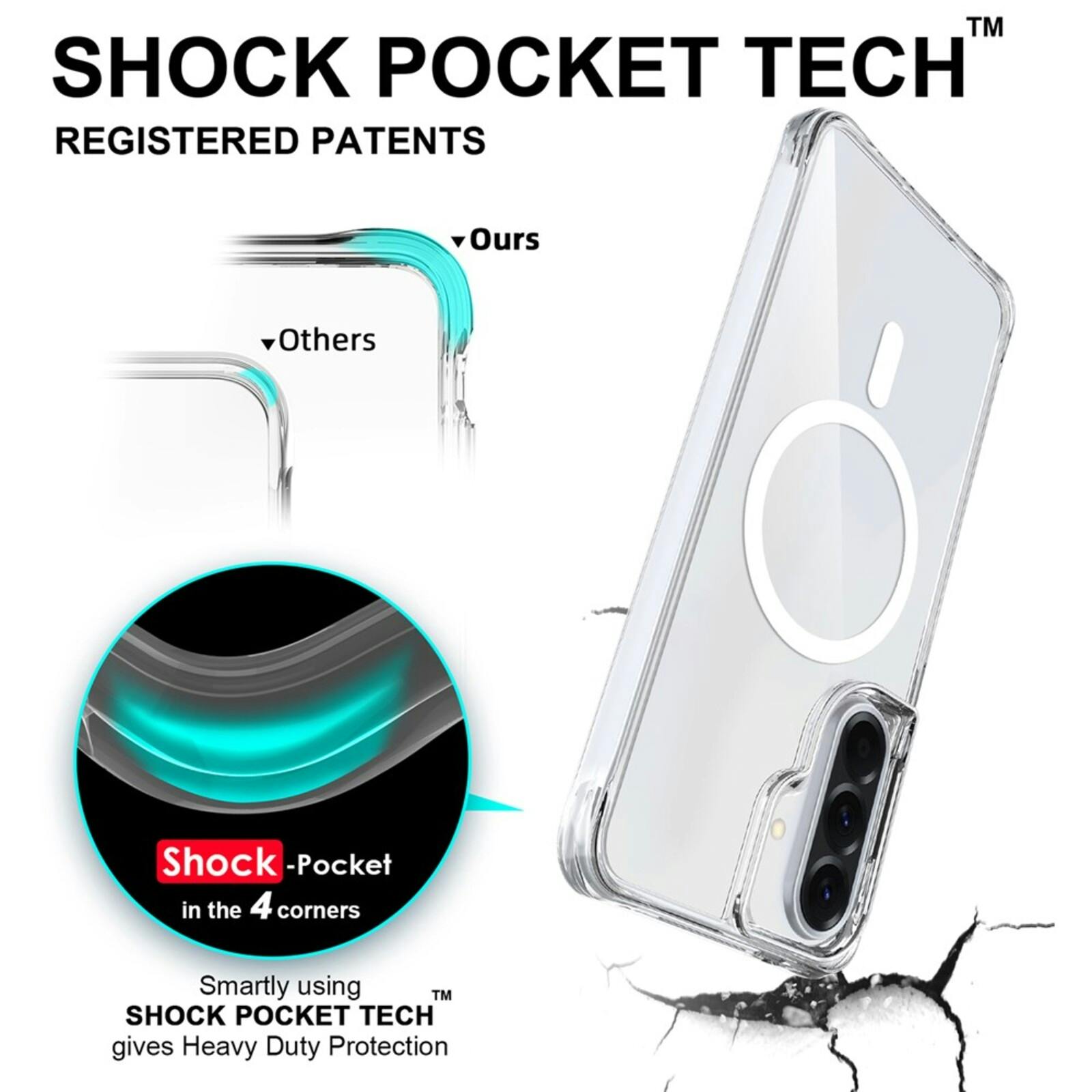 CaseBody Samsung Galaxy A57 Magnetic Clear Case Transparant