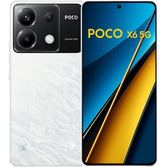 POCO X6 White - Voorkant & achterkant