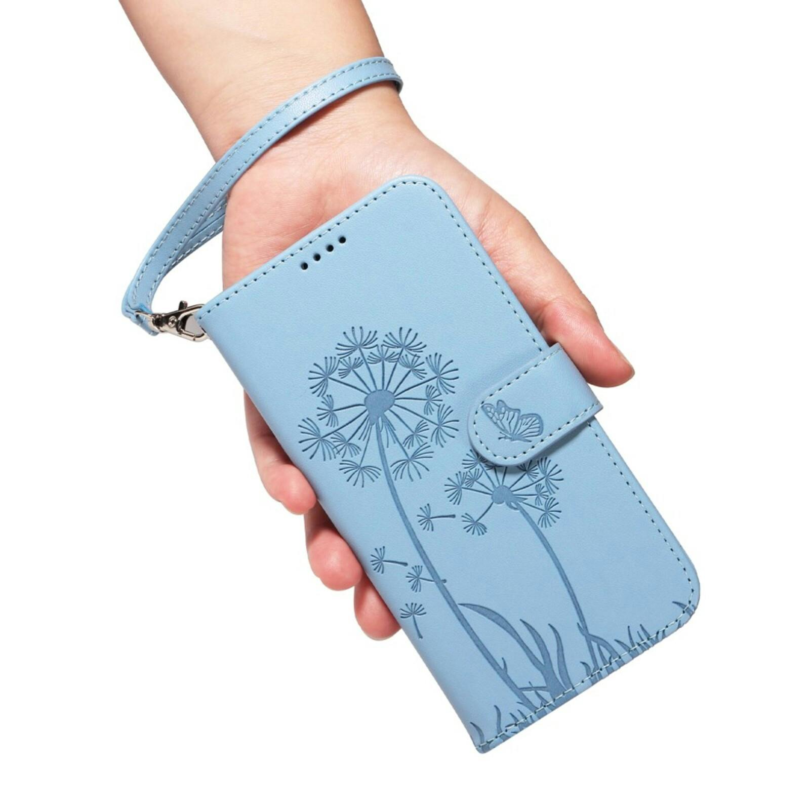 Comfycase Samsung S25 Plus / S24 Plus Dandelion Bookcase Hoesje Lichtblauw