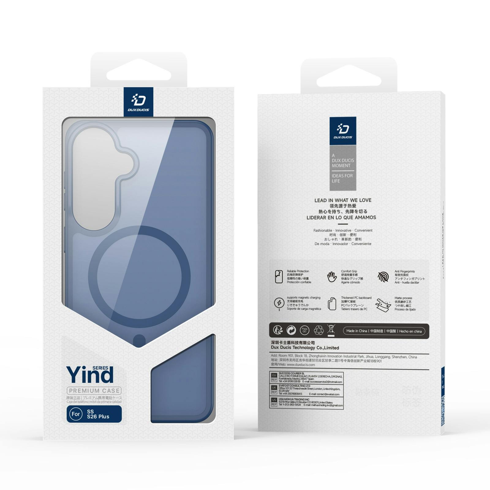 DUX DUCIS Samsung Galaxy S26 Plus Mat Magnetisch Hoesje Blauw