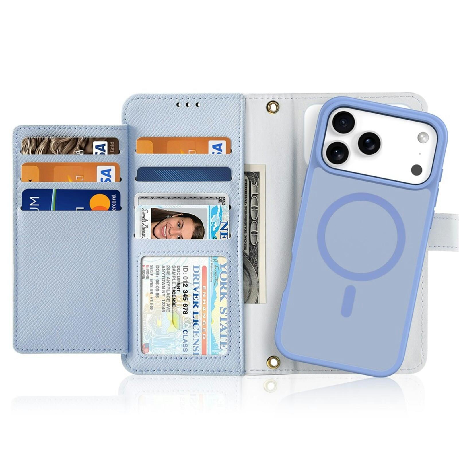 DUX DUCIS Apple iPhone 17 Pro Premium 2-in-1 Bookcase met MagSafe Hoesje Lichtblauw