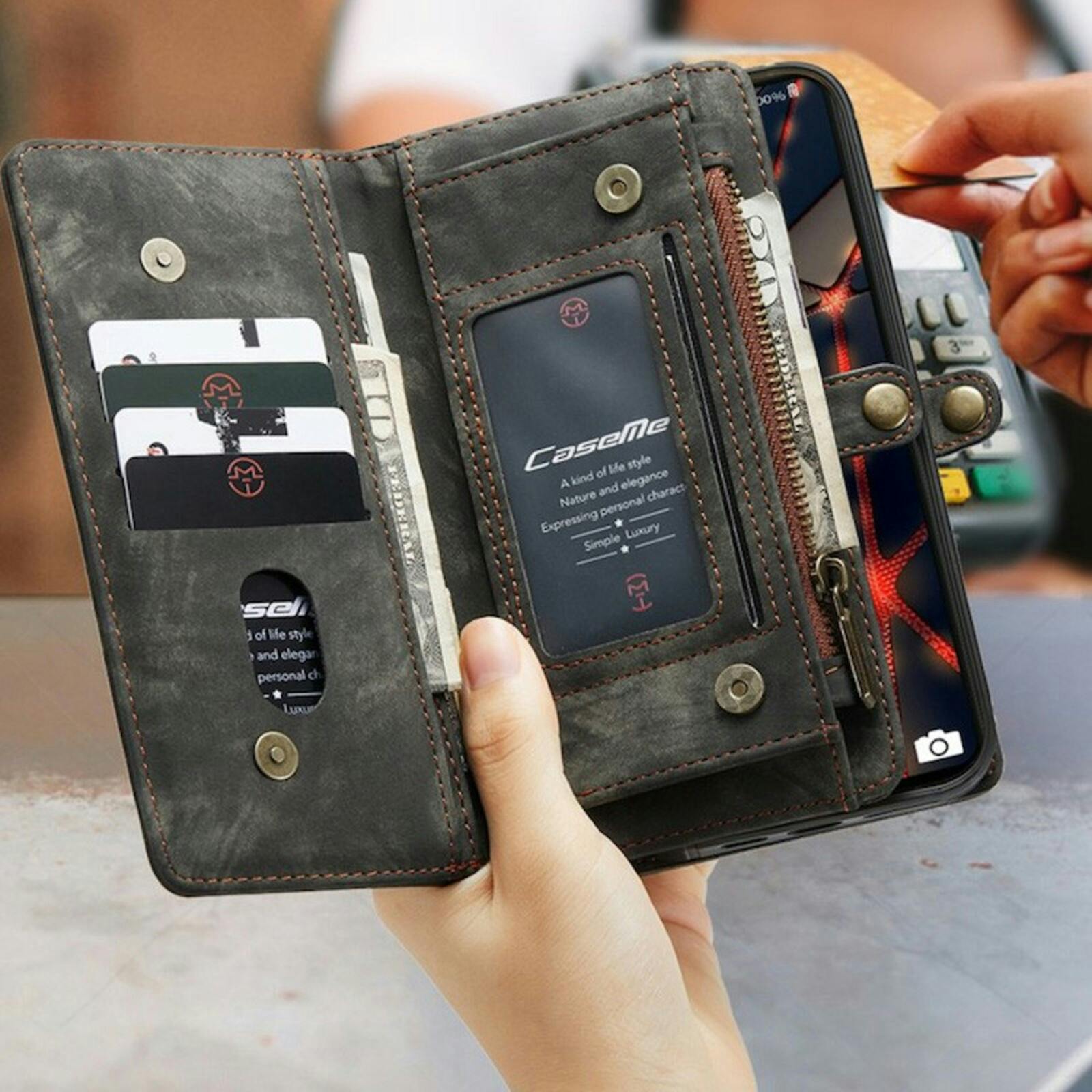 Caseme Samsung Galaxy S20 Vintage Hoesje Zwart