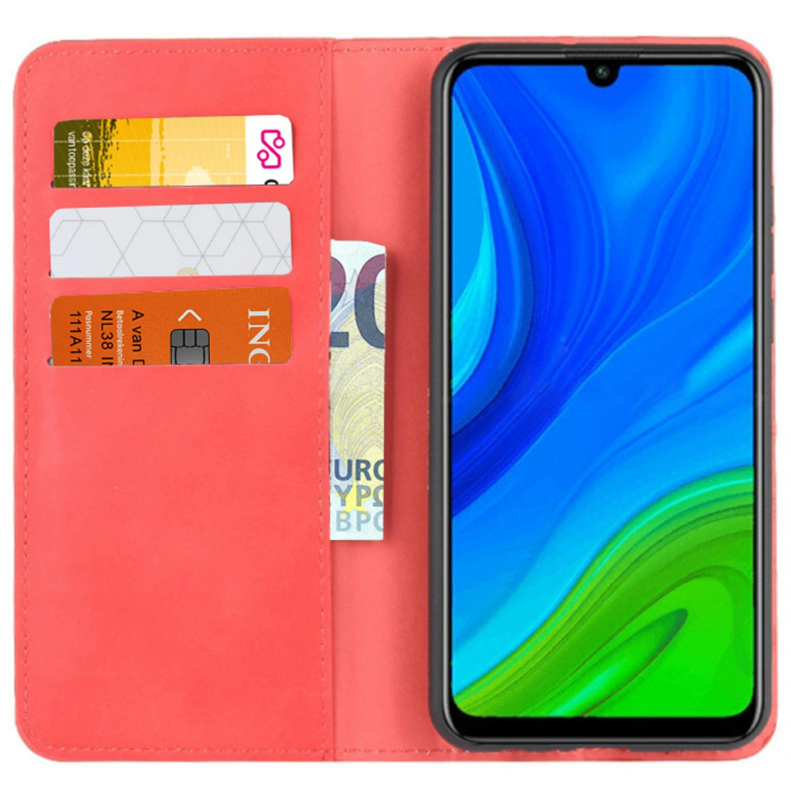 Mocaa Huawei P Smart 2020 Magnetisch Slim Fit Bookcase Hoesje Rood
