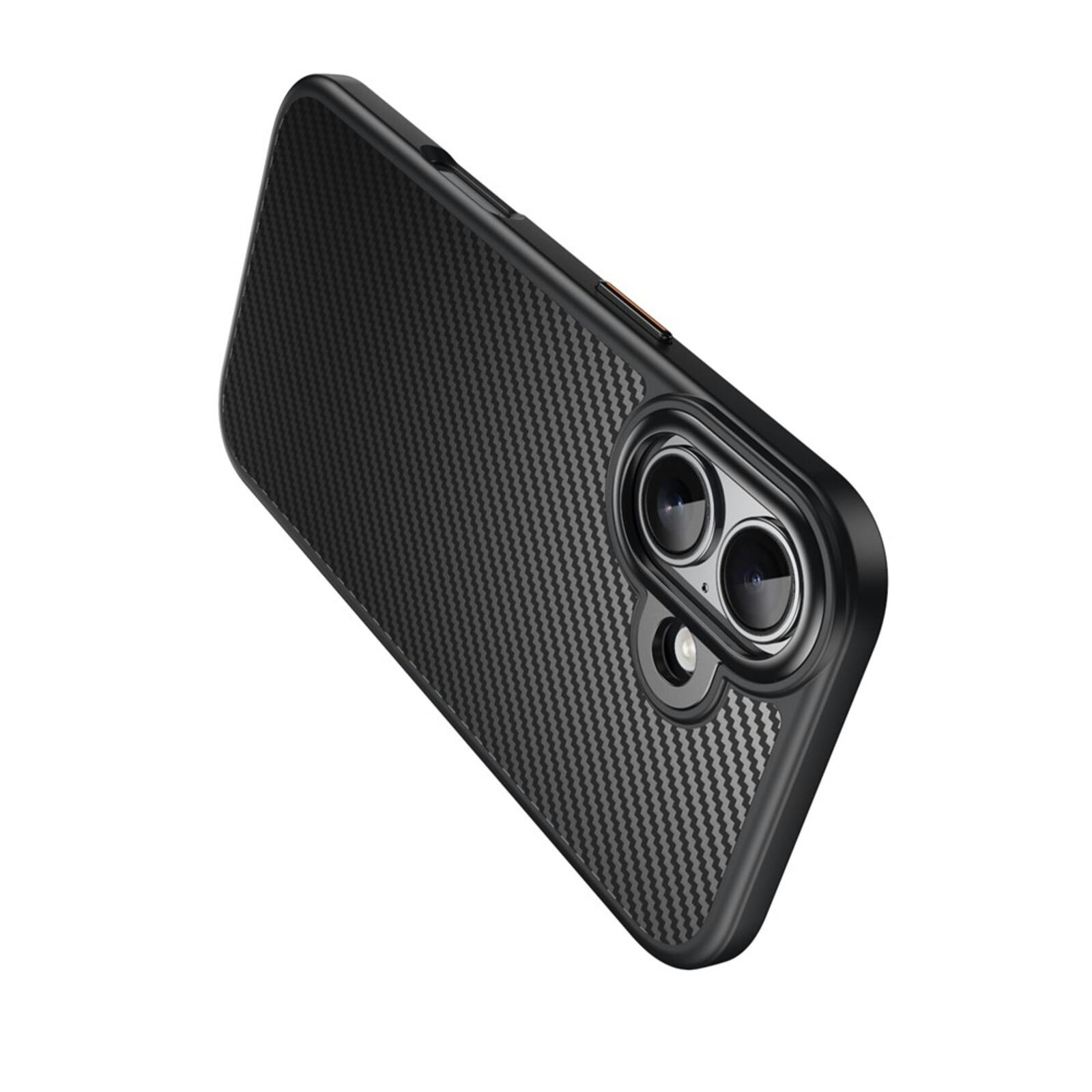 Mocaa Apple iPhone 17 Slim Carbon Pantser MagSafe Case Zwart