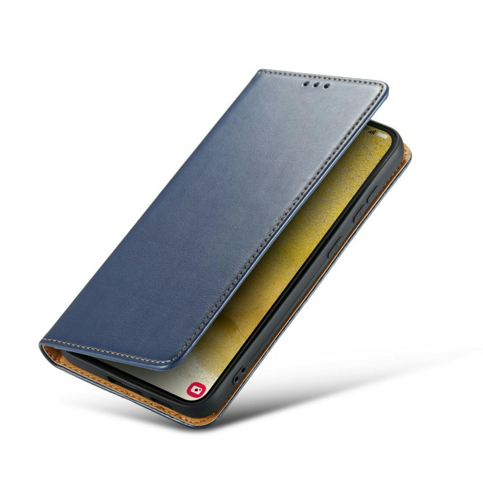 Fierre Shann Samsung Galaxy S24 Plus Slim Wallet Hoesje Blauw