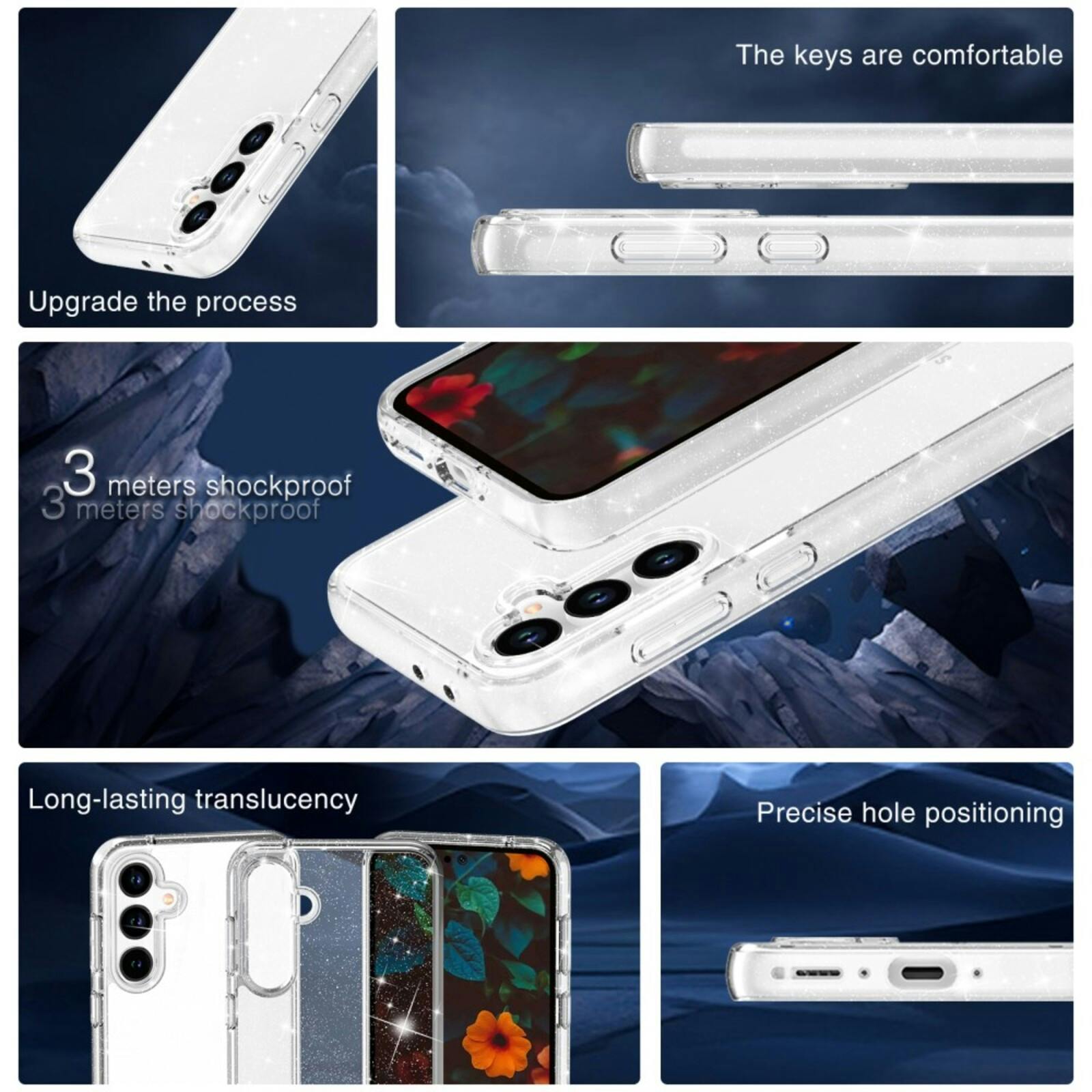 Mocaa Samsung Galaxy A36/A56 Glitz Beschermhoesje Transparant