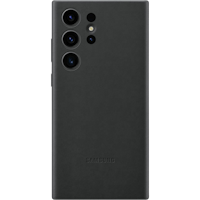 Samsung Galaxy S23 Ultra Leren Hoesje Zwart - Voorkant