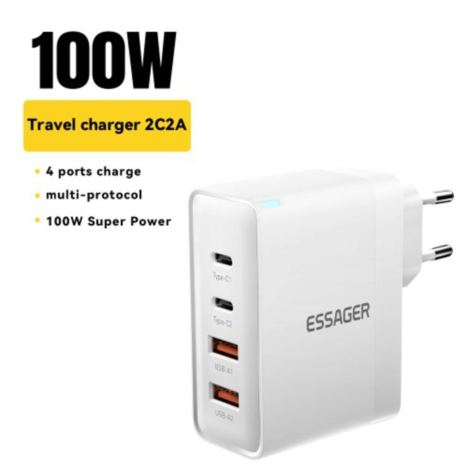Essager 100W Multi-Port Quick Charger Wit