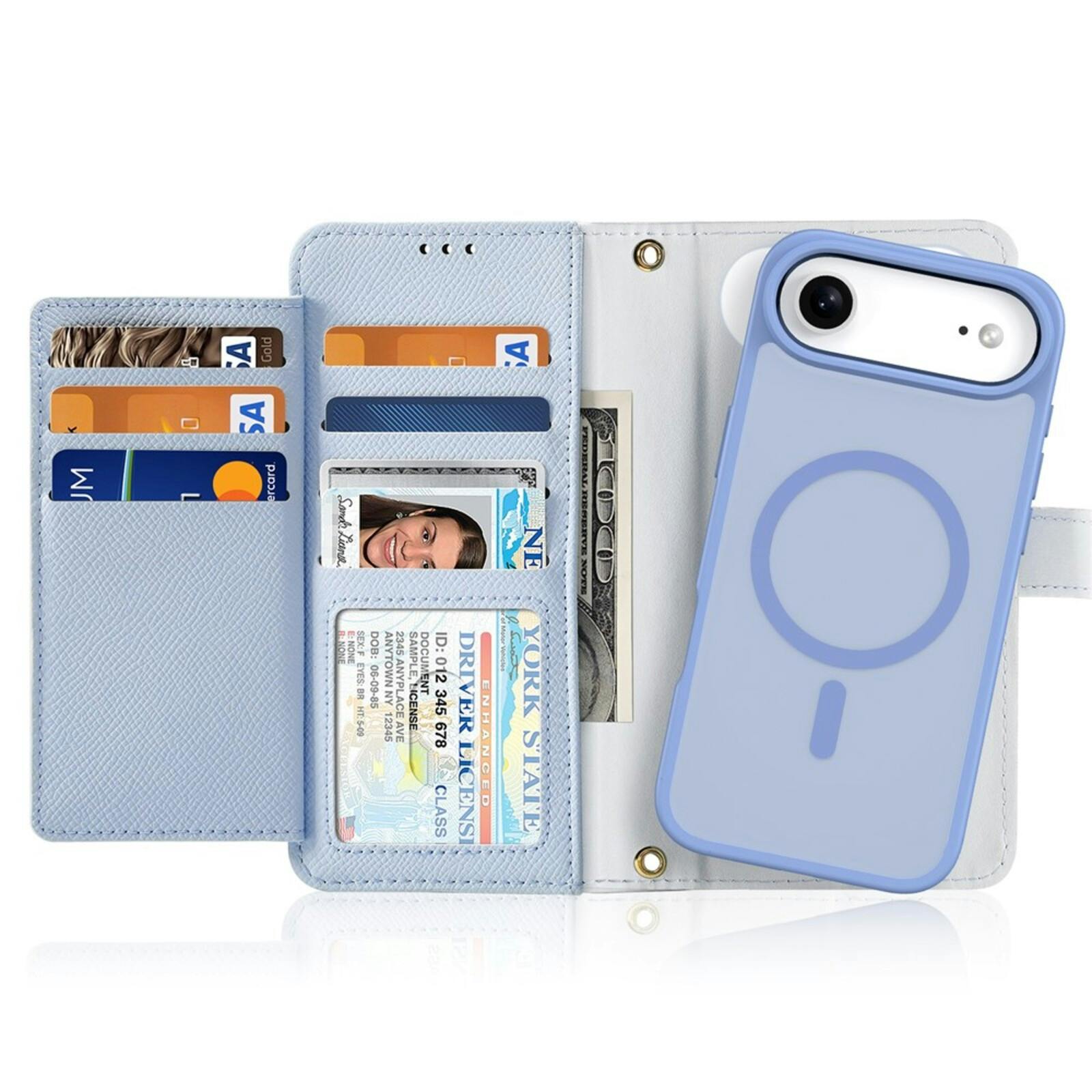 DUX DUCIS Apple iPhone 17 Air Premium 2-in-1 Bookcase met MagSafe Hoesje Lichtblauw