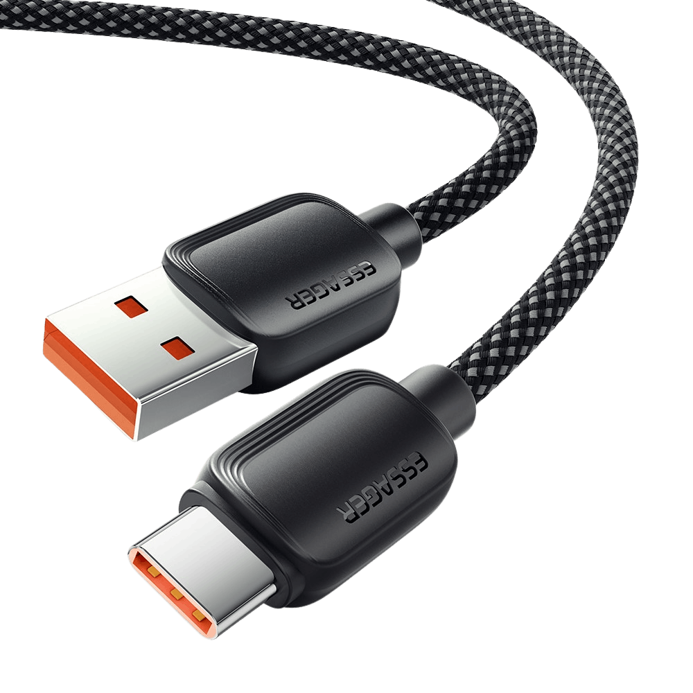 Essager 100W(!) Smartphone en Laptop Data + Oplaadkabel USB-A naar USB-C Zwart 3m