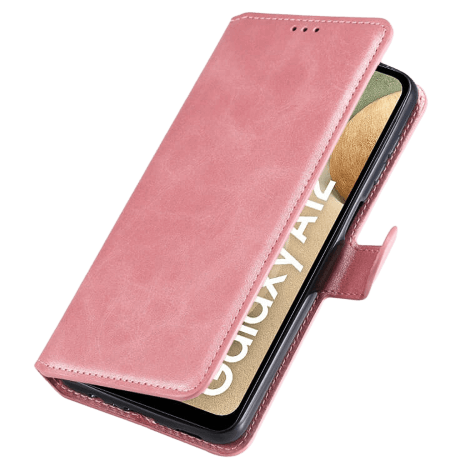 Mocaa Samsung Galaxy A12 Slim-Fit Boek Hoesje Roségoud