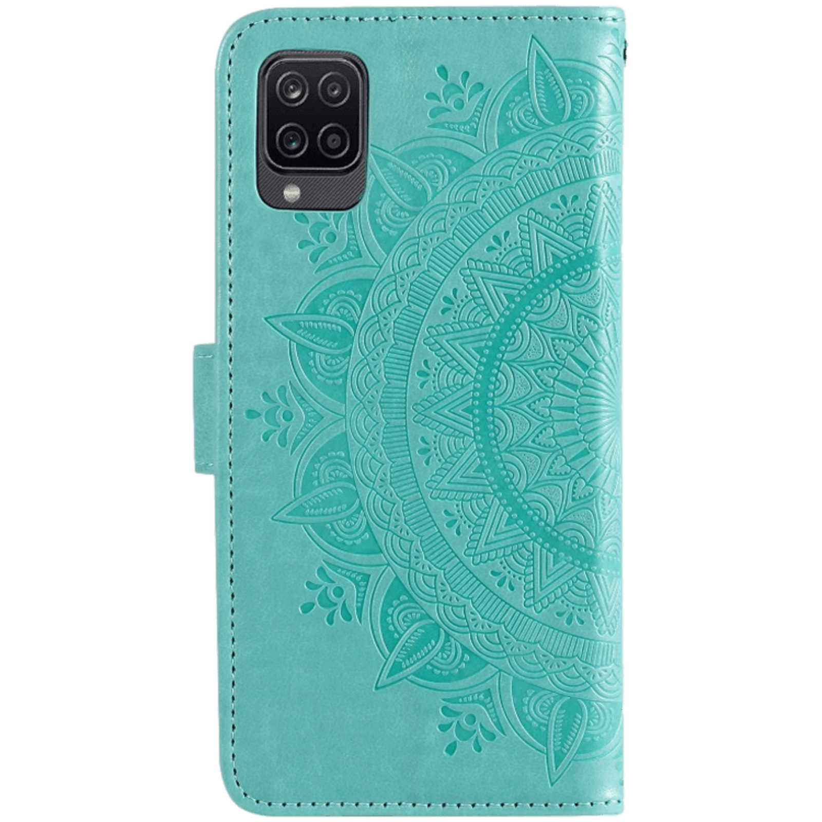 Comfycase Samsung Galaxy A12 Hoesje voor Pasjes Gravure Groen