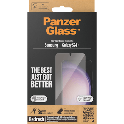 PanzerGlass Galaxy S24 Plus Wide Fit Screenprotector Transparant