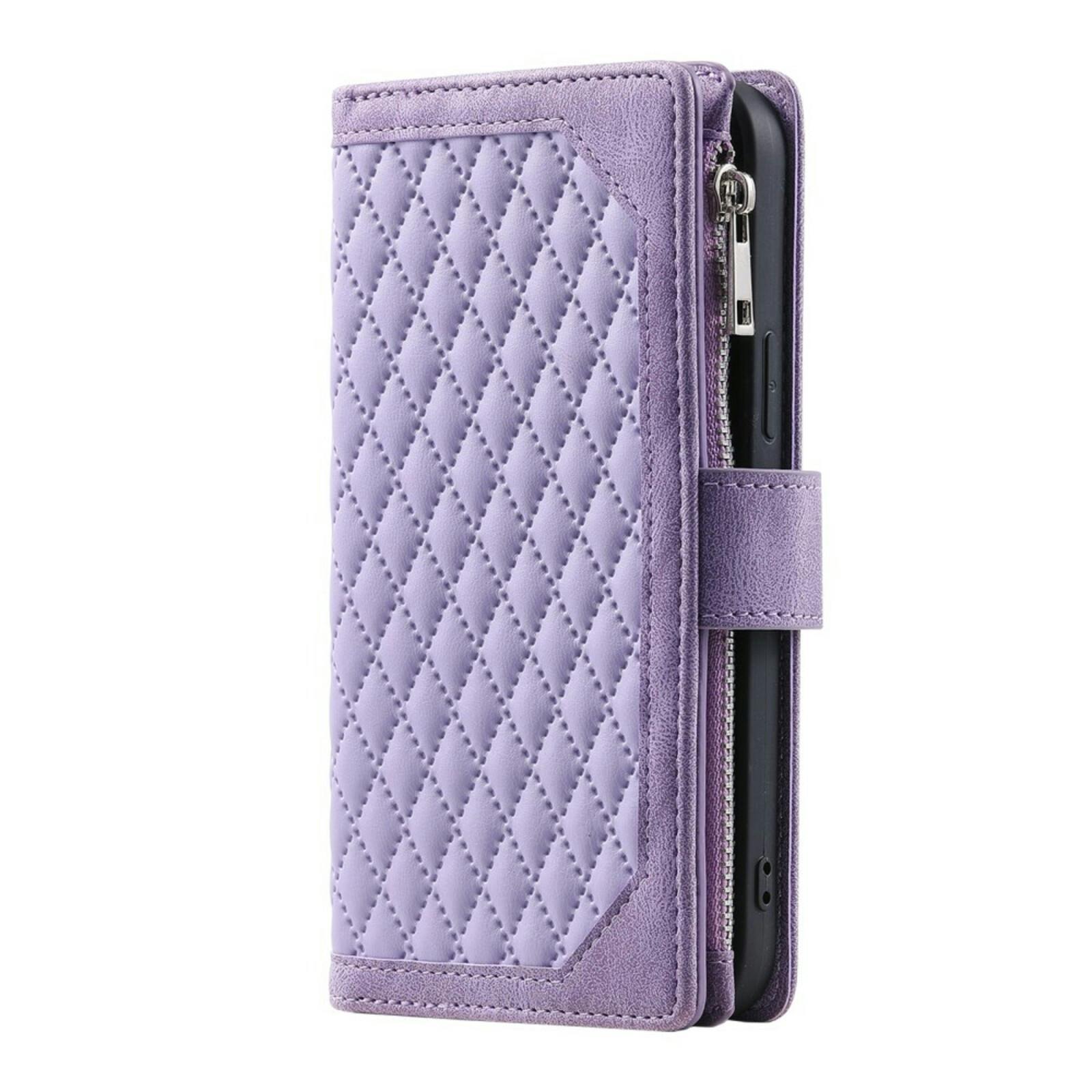 Comfycase Samsung Galaxy S23 Zipper Wallet Hoesje met Polskoord Paars