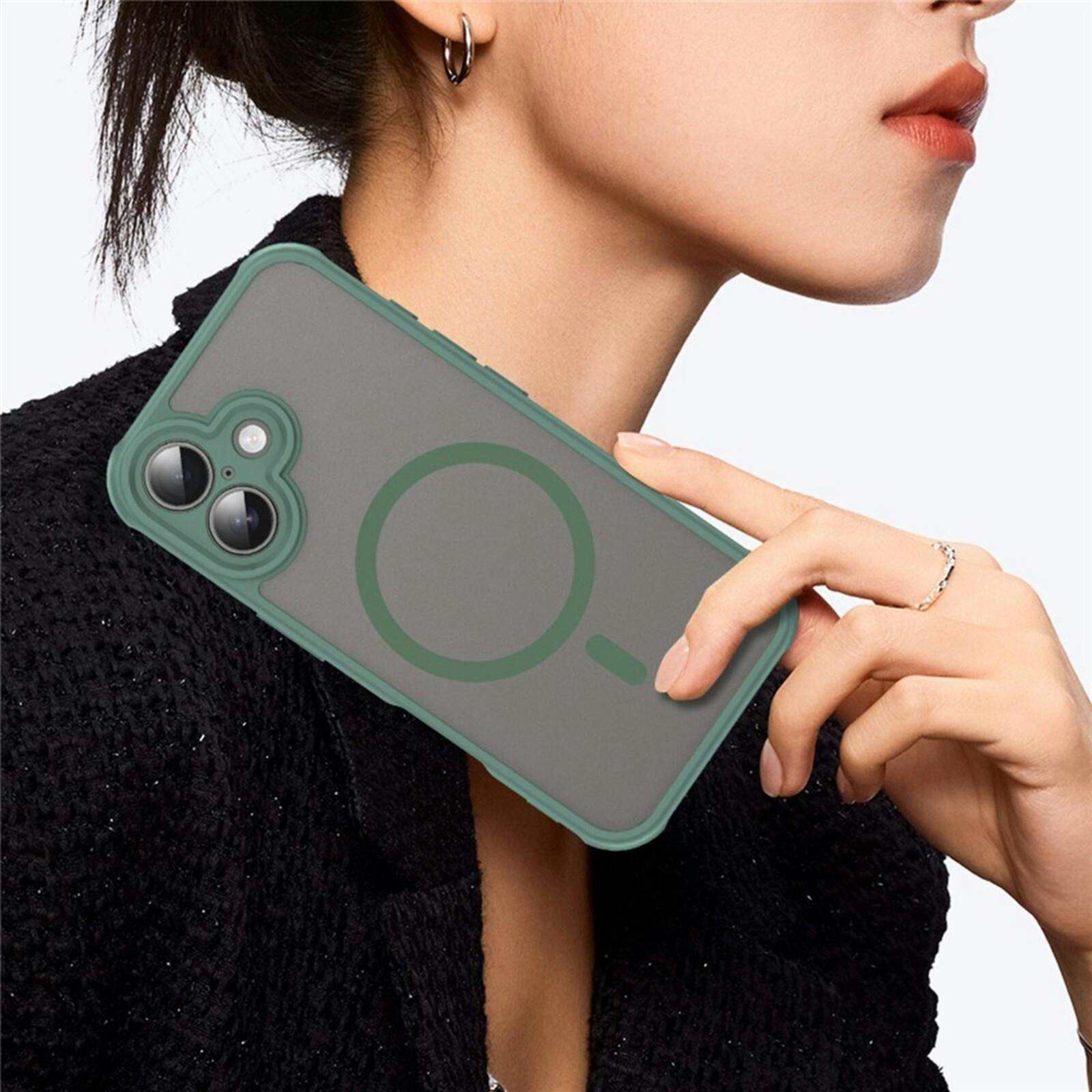 Mocaa Apple iPhone 16 Slim Anti-Shock MagSafe Hoesje Groen