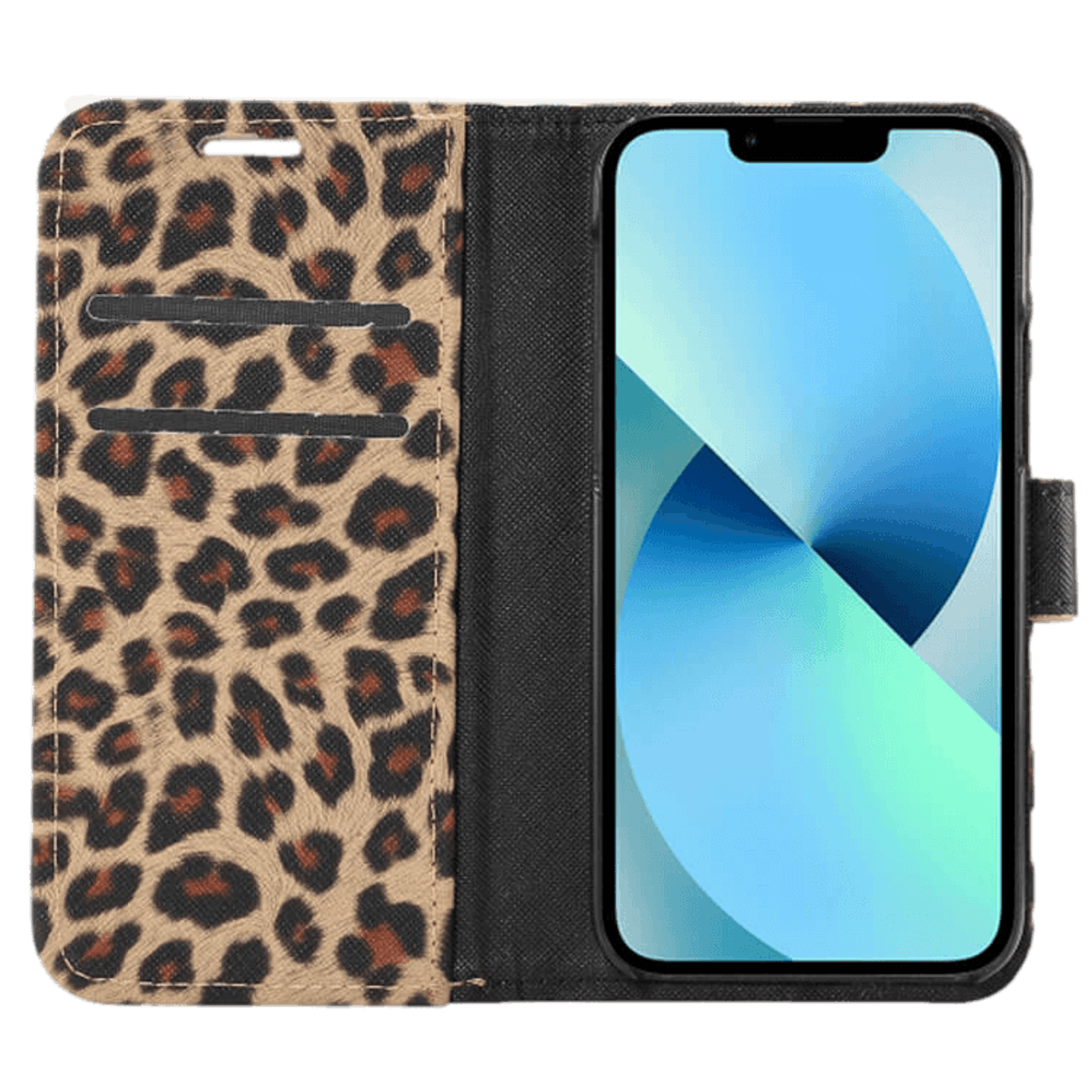 Mocaa iPhone 13 Mini Luipaardprint Bookcase Hoesje Luipaard