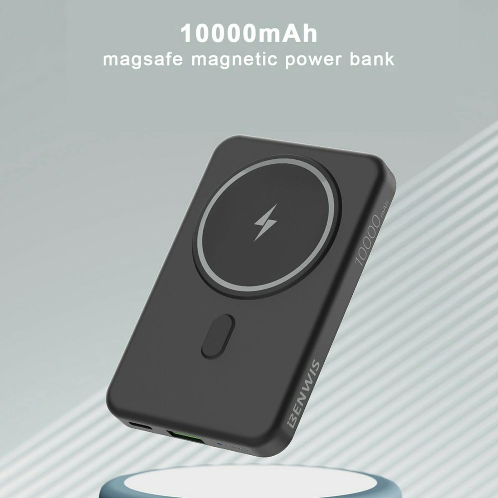 Benwis Slick 22.5W 10.000mAh MagSafe Powerbank Zwart 10.000 mAh