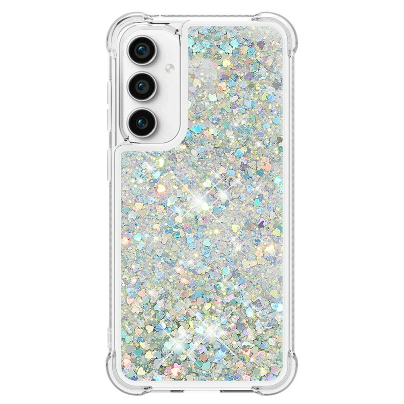Mocaa Samsung S23 FE Valbestendig Glitter Hoesje Zilver