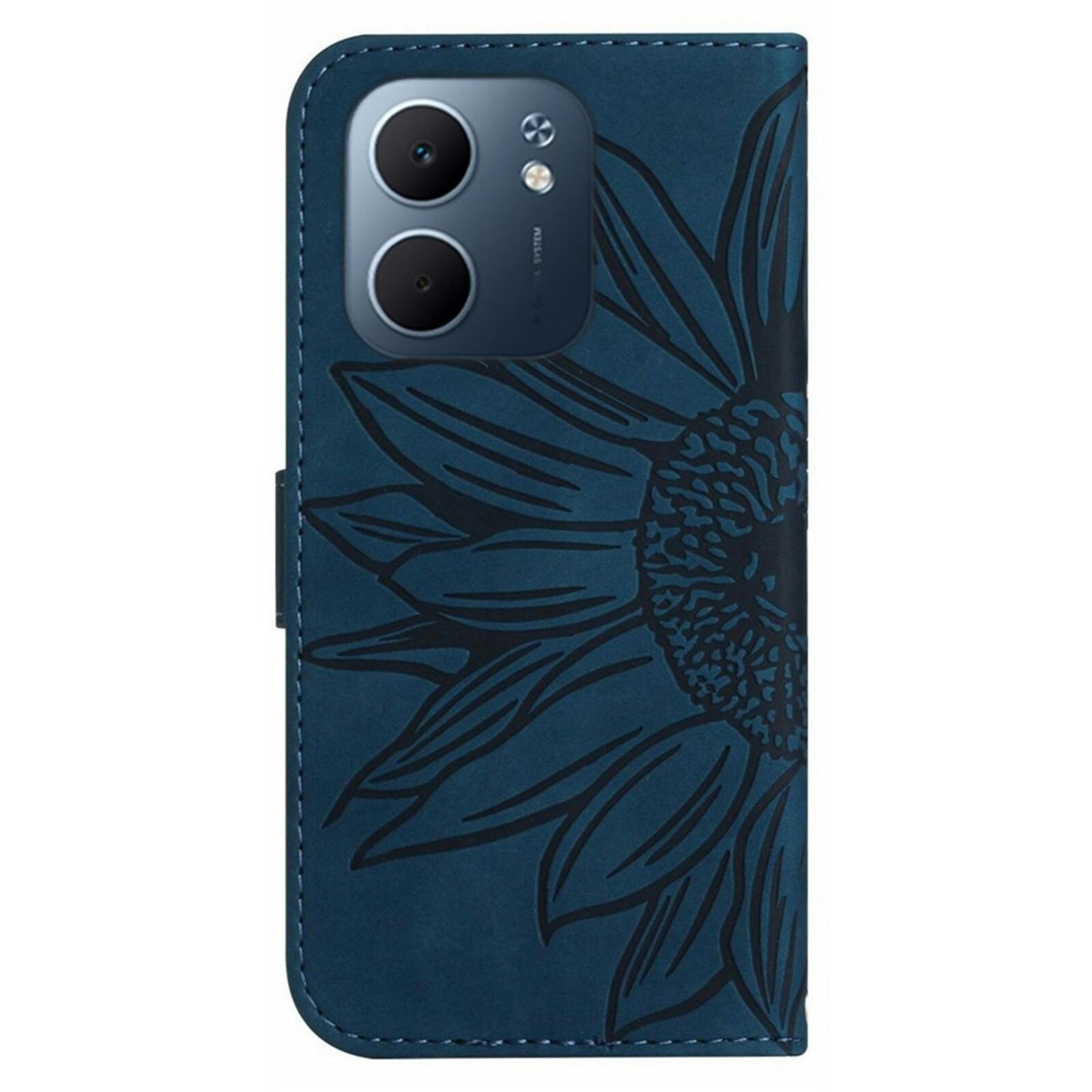 Mocaa OPPO A5X Sunflower Bookcase met Koord Donkerblauw