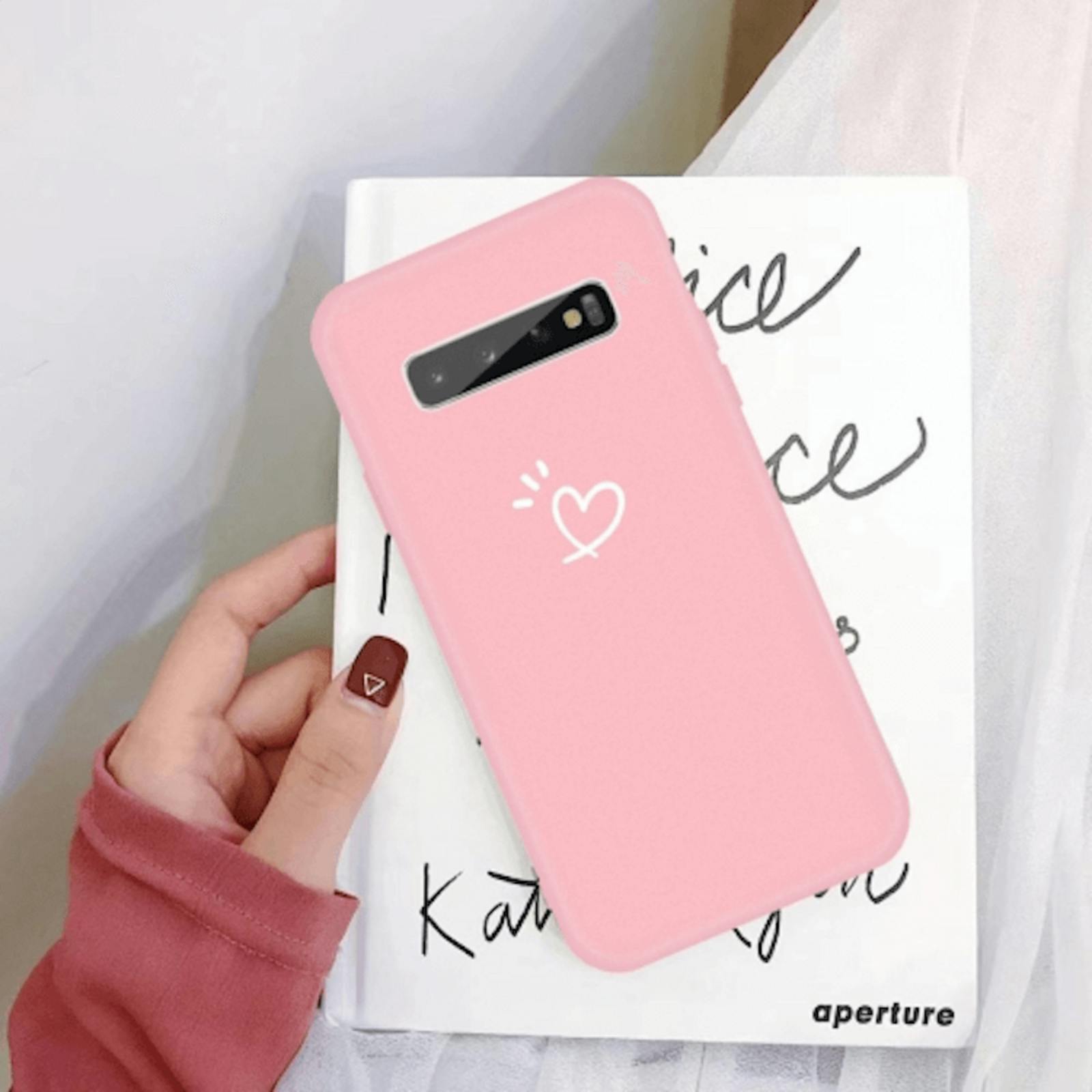 Mocaa Samsung Galaxy S10 Love Heart Case Roze