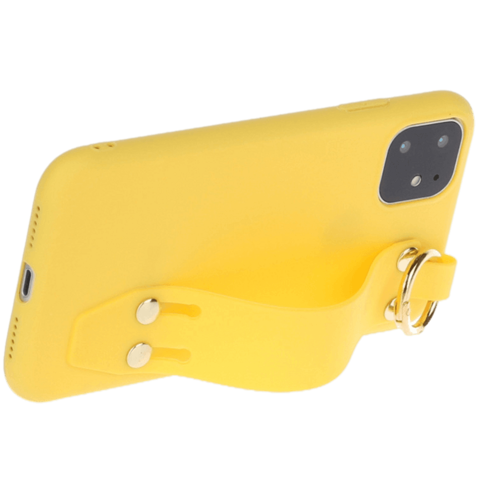 Comfycase iPhone 12 (Pro) Strap Holder Case Geel