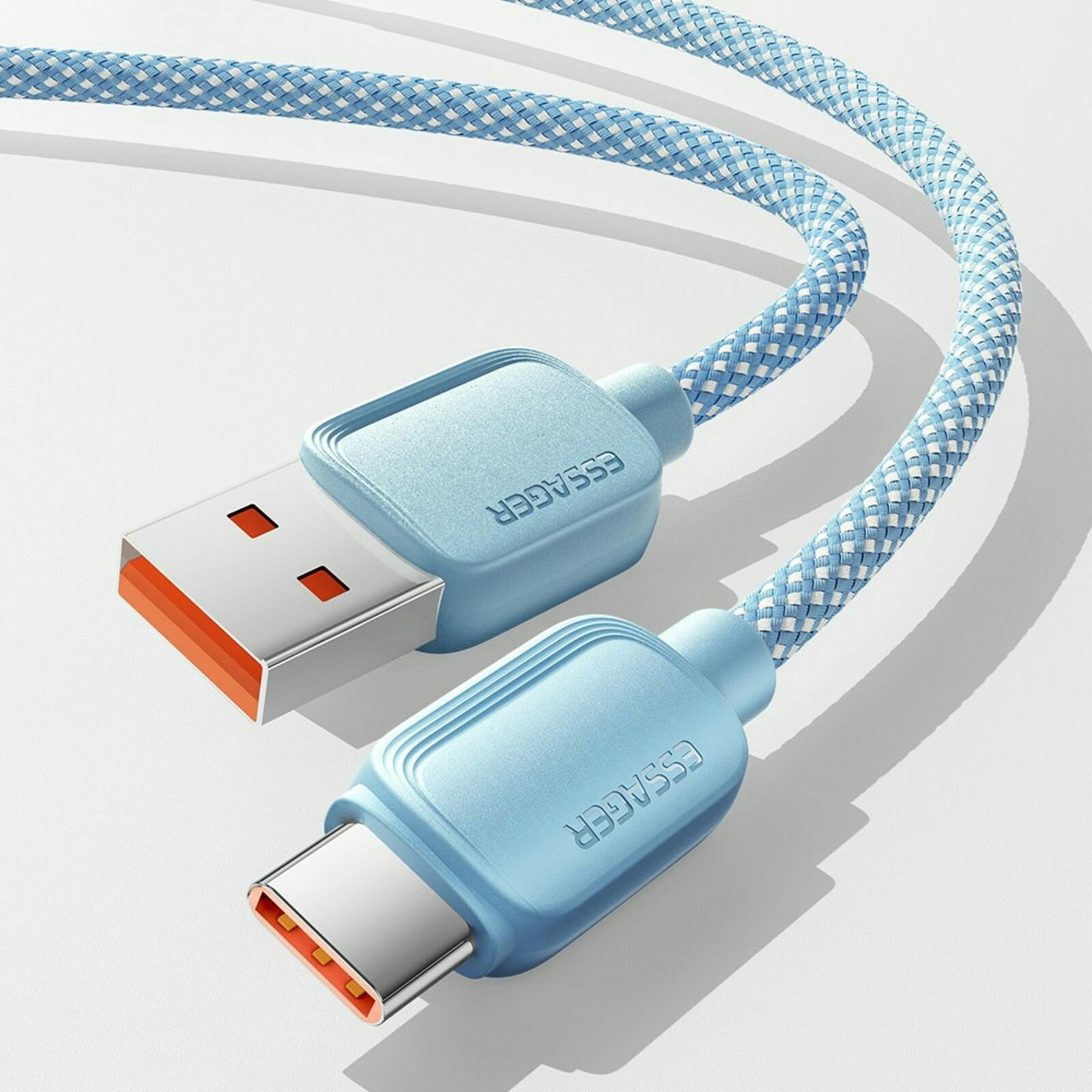 Essager 100W(!) Smartphone en Laptop Data + Oplaadkabel USB-A naar USB-C Blauw 1m
