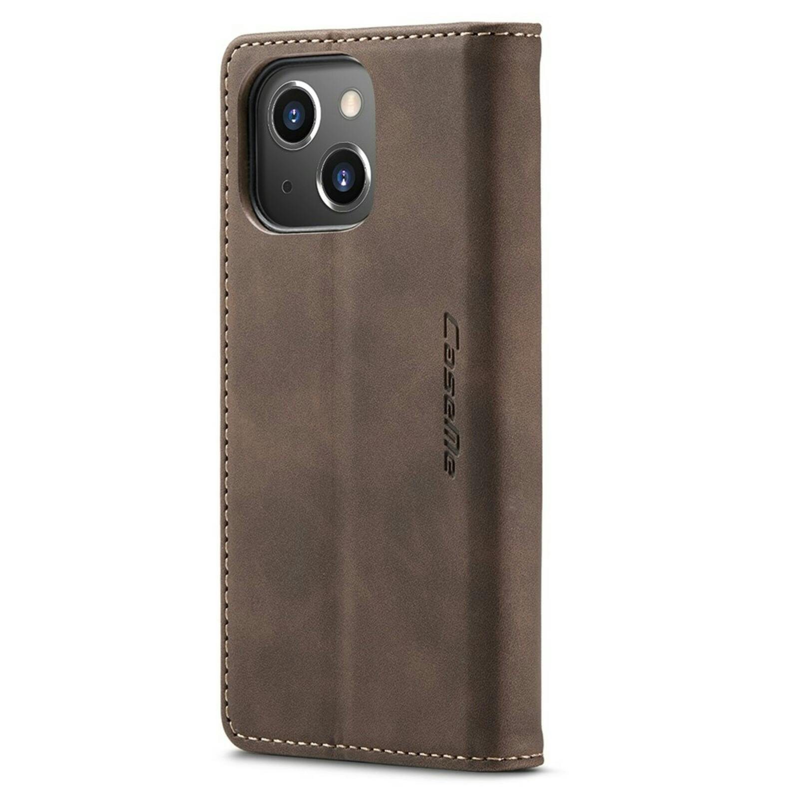 Caseme iPhone 13 Business Wallet Bookcase Hoesje Donkerbruin