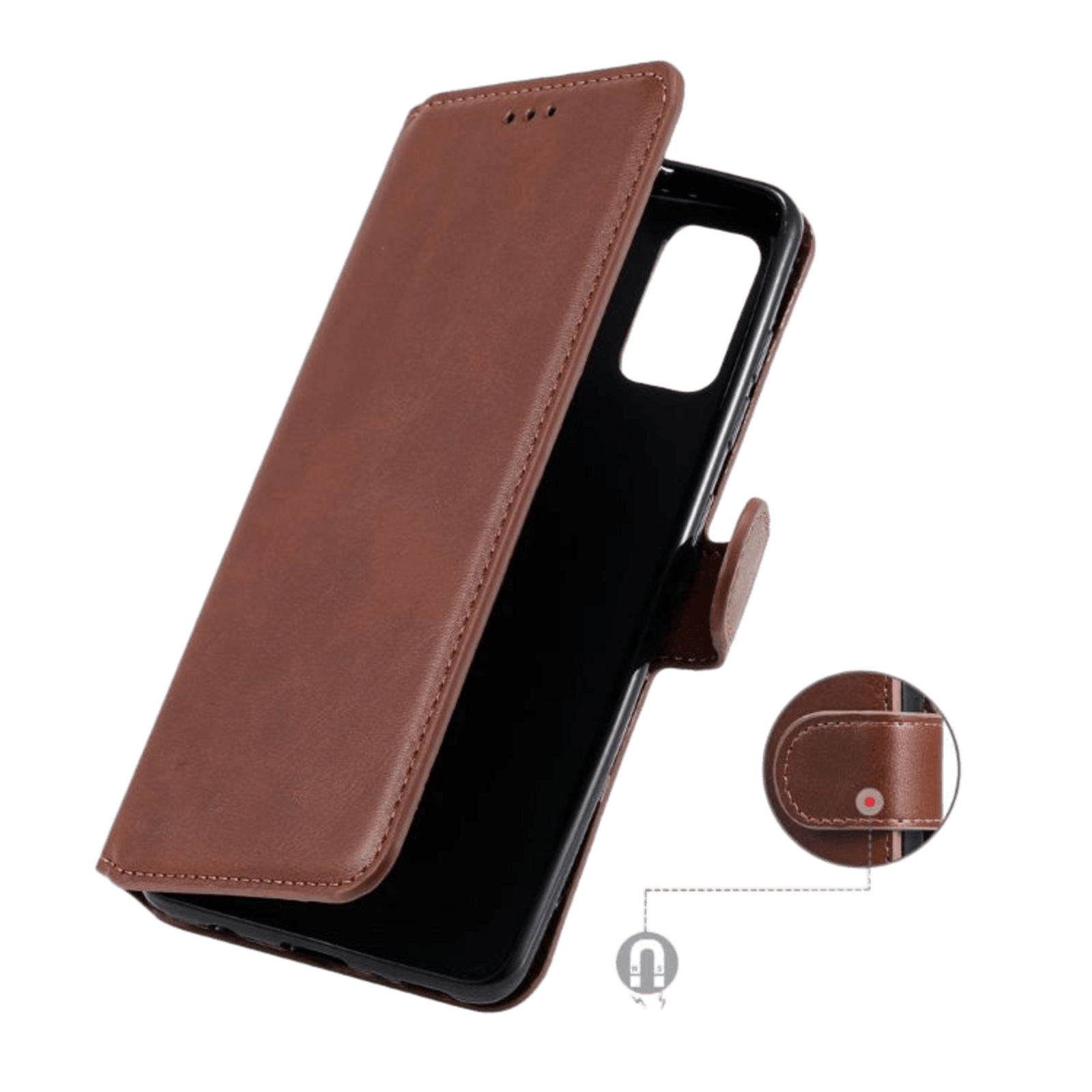 Mocaa Samsung Galaxy A41 Slim-Fit Boek Hoesje Bruin