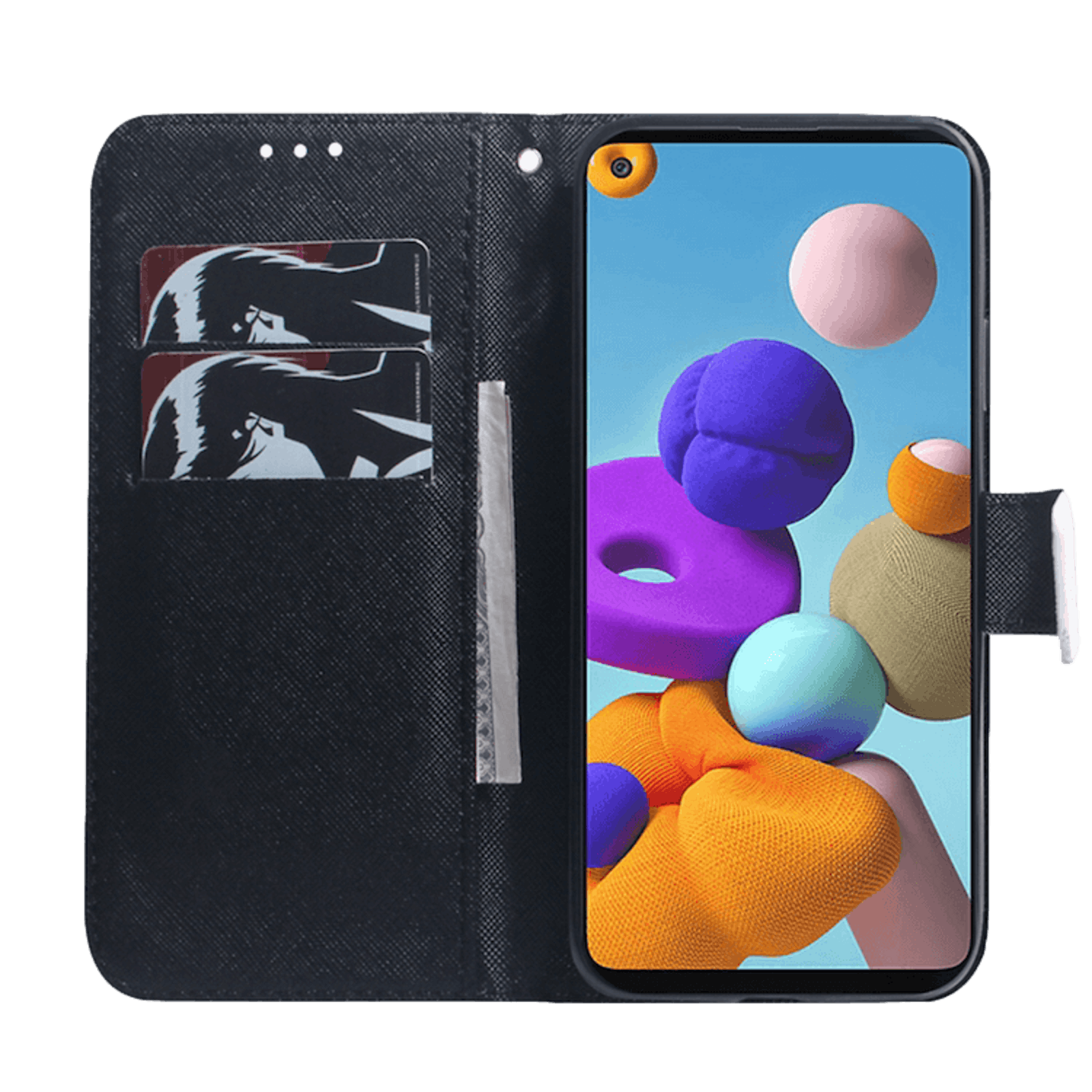 Comfycase Samsung Galaxy A21s Bookcase Hoesje Panda Meerkleurig