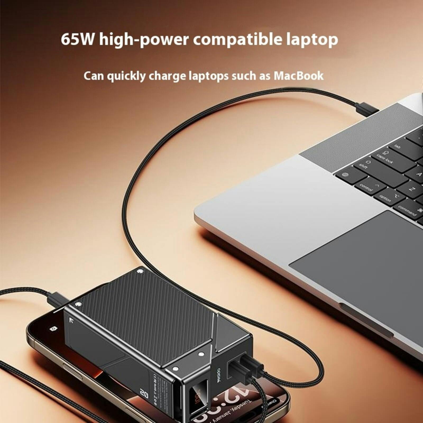 Yesido 20.000mAh 65W Fast Charging Portable Powerbank Zwart 20.000 mAh