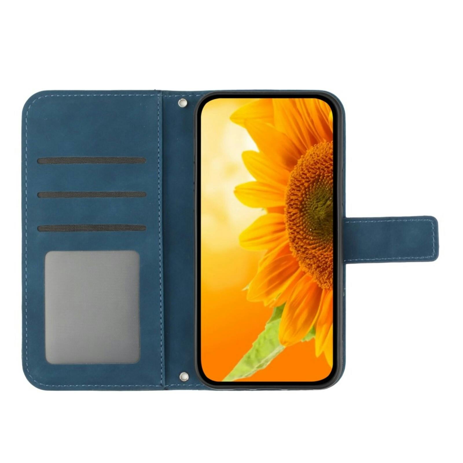Mocaa Samsung Galaxy A36 Sunflower Bookcase met Koord Blauw