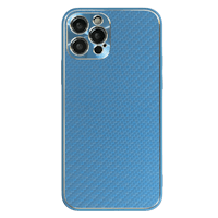 CaseBody iPhone 12 Carbon Metal Frame Hoesje Blauw